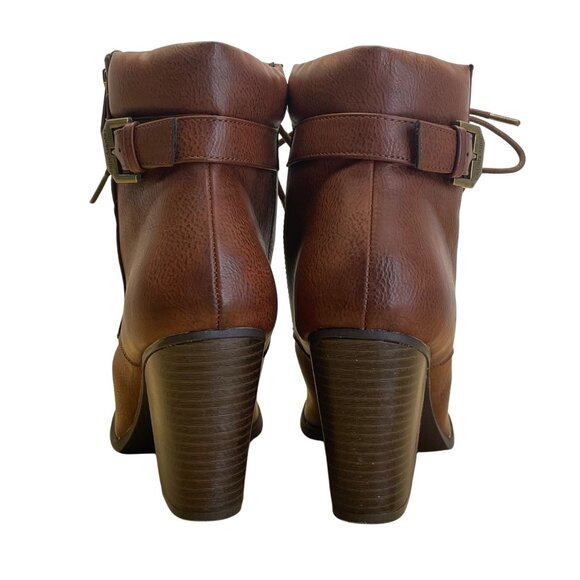 Daisy Fuentes Women’s Brown Faux Leather Lace-Up Ceci Heeled Ankle Boots Sz 10M - Picture 5 of 10